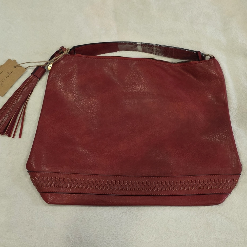 Ampere Large Vegan Leather Red Color  Shoulder Computer College  Bag